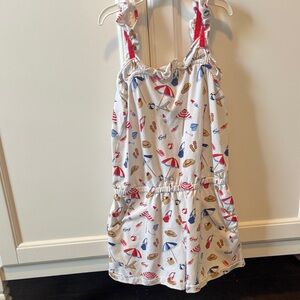 Janie and Jack White, blue and Red Kids romper
